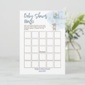 ベビシャワービンゴ待ちテディベア風船 招待状 (スタンド正面)