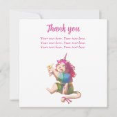 ベビシャワーピンクかわいいフラットサンキューカード サンキューカード (正面)