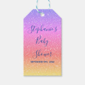 ベビシャワーピンクパープルグリッターカスタムかわいい2021 ギフトタグ (正面)