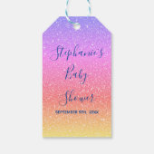 ベビシャワーピンクパープルグリッターカスタムかわいい2021 ギフトタグ (裏面)