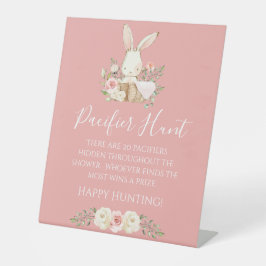 ベビシャワーピンクフローラおしゃぶり狩りゲーム 台座サイン