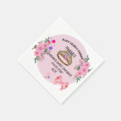 ベビシャワーピンクフローラナプキン スタンダードカクテルナプキン (角)
