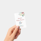 ベビシャワーピンクフローラホステスまたはゲストネームタグ バッジ (Handheld)