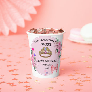 ベビシャワーピンクフローラ紙カップ 紙コップ