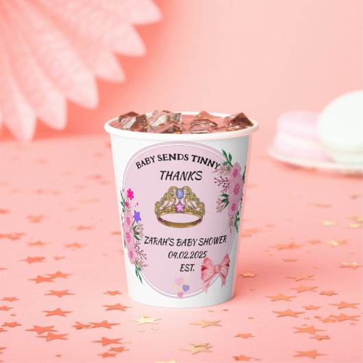 ベビシャワーピンクフローラ紙カップ 紙コップ (インサイチュ)