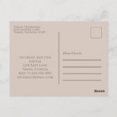 ベビシャワーピンク水彩少女ベビー馬車 ポストカード (裏面)