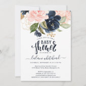 ベビシャワーピンク海軍フローラ群 招待状 (正面)