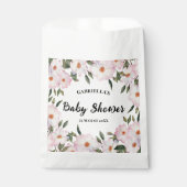 ベビシャワーピンク淡い色のホワイトローズリースデザイン フェイバーバッグ (正面)