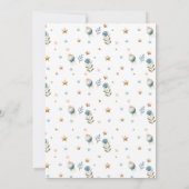 ベビシャワーピンク男女兼用ブルー招待状 招待状 (裏面)