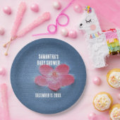 ベビシャワーピンク花青フローラ ペーパープレート (パーティー)