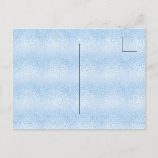 ベビシャワーブルーグリッターゾウの男の子バルーン インビテーションポストカード (裏面)