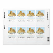 ベビシャワーブルー金ゴールド象蔵書票シート8 ラベル (フルシート)