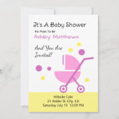 ベビシャワーベビーカーデザイン招待状 招待状 (正面)