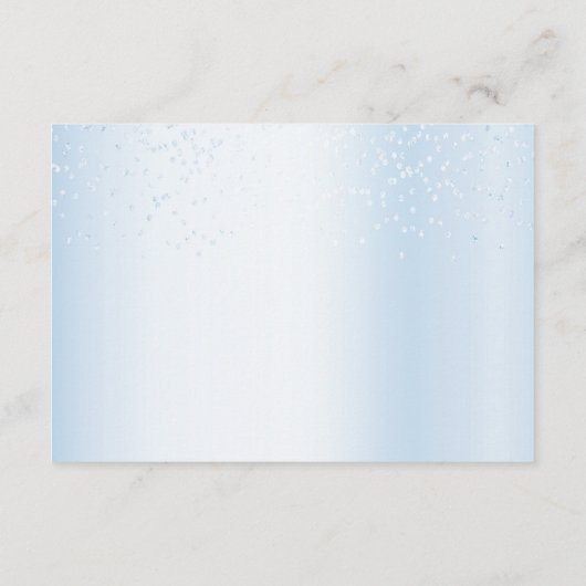 ベビシャワーベビーカー青フローラおむつラッフル エンクロージャーカード (裏面)