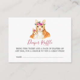 ベビシャワーママ及びベビー猫おむつラッフル エンクロージャーカード