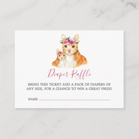 ベビシャワーママ及びベビー猫おむつラッフル エンクロージャーカード (正面)