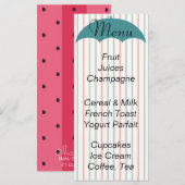 ベビシャワーメニュー「アンブレラピクニック」 メニュー (正面/裏面)