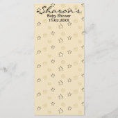 ベビシャワーメニュー「金ゴールドブラックスターズベビー」 メニュー (裏面)