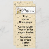 ベビシャワーメニュー「金ゴールドブラックスターズベビー」 メニュー (正面/裏面)