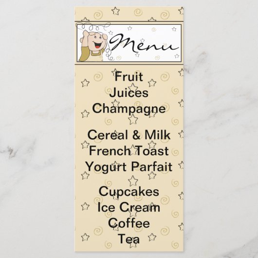 ベビシャワーメニュー「金ゴールドブラックスターズベビー」 メニュー (正面)