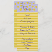 ベビシャワーメニュー「金ゴールド足」 メニュー (正面/裏面)