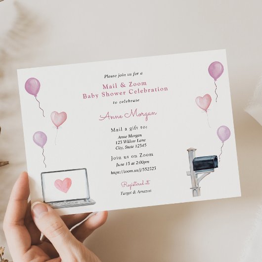 ベビシャワーメール及びズームベビシャワーお祝い 招待状