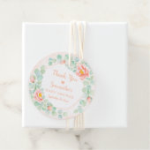 ベビシャワーユーカリ葉フローラリース桃 フェイバータグ (インサイチュ)