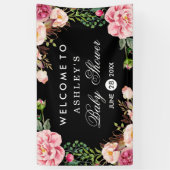 ベビシャワーロマンモダンティックバラフローララップ 横断幕 (縦)