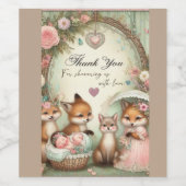 ベビシャワーワインボトルサンキューラベルセット ワインラベル (シングルラベル)