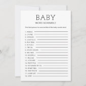 ベビシャワーワードパズルスクランブルニュートラルゲーム シーズンカード (正面)