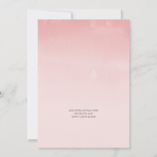 ベビシャワー招待状グラデーションウオーターカラーミントサンゴ 招待状 (裏面)