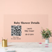 ベビシャワー詳細QRスキャンコードミニマルRU アクリルサイン (ウェディング)