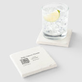 ベビシャワー詳細QRスキャンコードミニマルRU ストーンコースター (横)