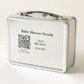 ベビシャワー詳細QRスキャンコードミニマルRU メタルランチボックス (裏面)