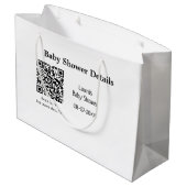 ベビシャワー詳細QRスキャンコードミニマルRU ラージペーパーバッグ (裏面アングル)
