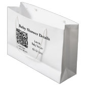 ベビシャワー詳細QRスキャンコードミニマルRU ラージペーパーバッグ (正面アングル)