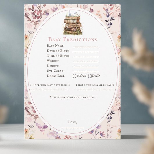 ベビシャワー野草遊技カード予測アドバイス 招待状