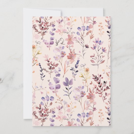 ベビシャワー野草遊技カード予測アドバイス 招待状 (裏面)