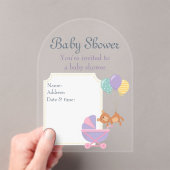 ベビシャワ澄んーアクリル招待状カード10 アクリル招待状 (インサイチュ (ポータブル))