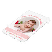 ベビモダンーガールの写真出産告知おじさん マグネット (左側)