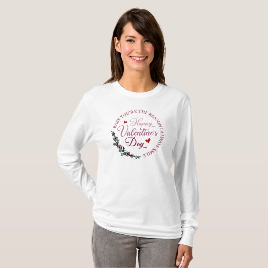 ベビーあなたは私はいつもスマイル – バレンタイン Tシャツ (正面フル)