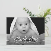 ベビーありがとうカスタムフォトシックなハンドスクリプト サンキューカード (スタンド正面)