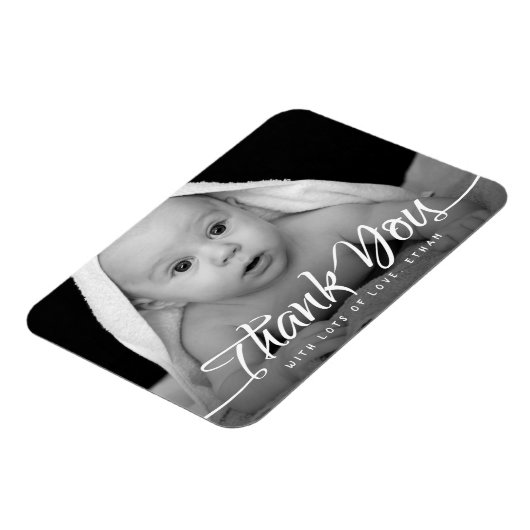 ベビーありがとうカスタムフォトシックなハンドスクリプト マグネット (左側)