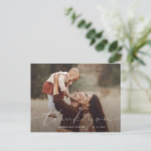 ベビーありがとう書道モダン写真を浴びる 案内ポストカード (スタンド正面)