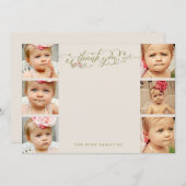 ベビーありがとう6枚のフォトフレームフラットカード サンキューカード (正面/裏面)