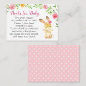 ベビーうさぎ可愛いバニー動物ガールブックリクエスト エンクロージャーカード (正面/裏面)