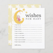 ベビーうさぎ赤ちゃんシャワーアドバイスカードの願い (正面/裏面)