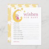 ベビーうさぎ赤ちゃんシャワーアドバイスカードの願い (正面/裏面)