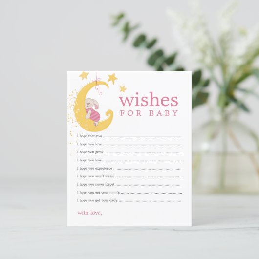 ベビーうさぎ赤ちゃんシャワーアドバイスカードの願い (スタンド正面)