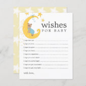 ベビーうさぎ赤ちゃんシャワーアドバイスカードの願い (正面/裏面)